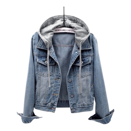 Damen jeansjacke mit - damen, kapuze