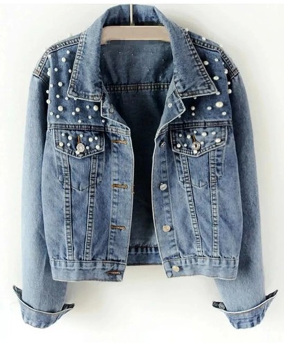 Damen oversize jeansjacke mit - oversize,